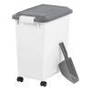 30 Lbs. Airtight Pet Food Container | Dog Cat Food Storage Bin with Scoop