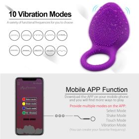 Portable Penis Ring Wireless 10 Vibration Modes with APP Remote Control Cock Ring for Erection Enhancing Long Lasting Male Adult Toys Sex for Men