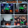 Halloween Spooky Decor: Floating Bottle with Witch Cauldron - 2-in-1 Mist & Green LED Light, Effective Splash Guard, Easy Setup