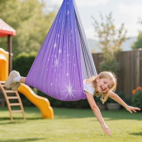 Sensory Swing, Double-Layer Fabric Sensorys Hammock, Indoor & Outdoor Sensory Swing with 360° Swivel Hanger, O-Sling, Holds up to 300lbs (Default: Default)