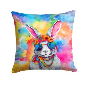 NEW Hippie Animal Rabbit Throw Pillow Machine Washable, Indoor Outdoor Decorative Pillow for Couch, Bed or Patio, 14Hx14W (Default: Default)