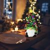 Christmas Gnome Christmas Tree, 8In Mini Ceramic Lighted Christmas Tree